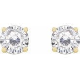 14K Yellow 5 mm Stuller Lab-Grown Moissanite Earrings